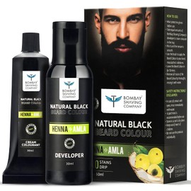Bombay Shaving Company Color de barba para hombre (negro natural) con henna y amla | Sin amoniaco ni sulfato | Fabricado en la India