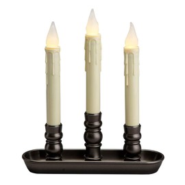 HOLIDAY PEAK Battery-Operated LED Triple Window Candle