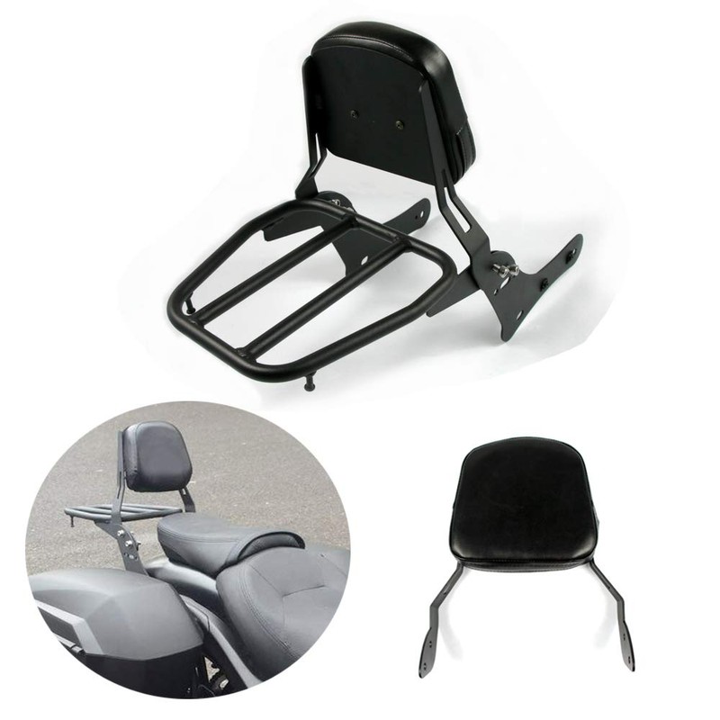 Worldmotop Motorcycle Sissy Bar Backrest Rear Passenger Seat for Kawasaki