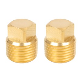 luxlead 1/2" NPT Boat Male Plug, Solid Brass Marine Drain Plugs, Boat Garboard Drain Plug Kit for Most Boat Hulls, 2 Pack
