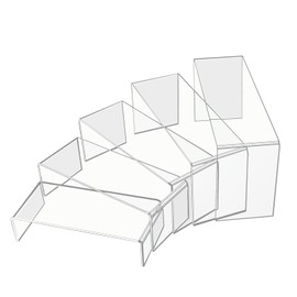 YMJOGGUE Set of 5 Transparent Acrylic Display Stages Figurine Decoration C-Shaped Stand Collection Case Display Stand