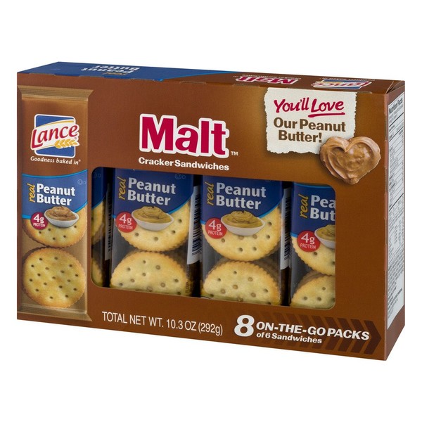 Lance Malt Crackers With Real Peanut Butter Sandwich, 10.3 oz