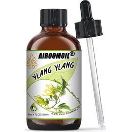 Natural Ylang-Ylang Essential Oil with Dropper - Skin Aroma Diffuser Oil for Massage Aromatherapy Blend 4 Fl Oz