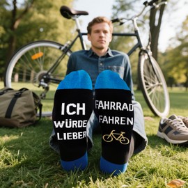 SockWaddles Funny Men's Socks with Sayings - Gift Idea for Men, Grandpa, Dad, Gamer, Bike, Camper for Christmas, Birthday, Father's Day, Bicycle, 39-46