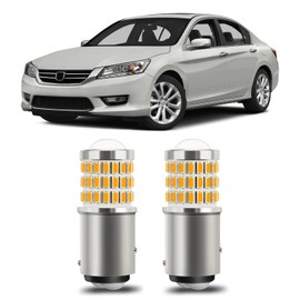 MEALAM Amber Yellow 1157 2357 2057 7528 LED Bulbs with Projector Front Turn Signal Blinker Lights Compatible with 2003-2012 Honda Accord & 2013-2015 Honda Accord Sedan, Pack of 2