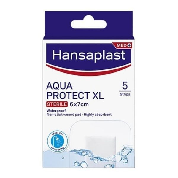 Hansaplast Aqua Protect Sterile XL MED+ 6 x 7 cm 5 strips