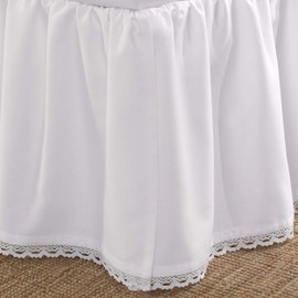 Laura Ashley Home Copriletto di Lusso di qualità alberghiera, Facile da Montare, Anti Pieghe e Resistente allo sbiadimento, Design Elegante per la casa, in Rasatello di Cotone, Bianco, Queen Size