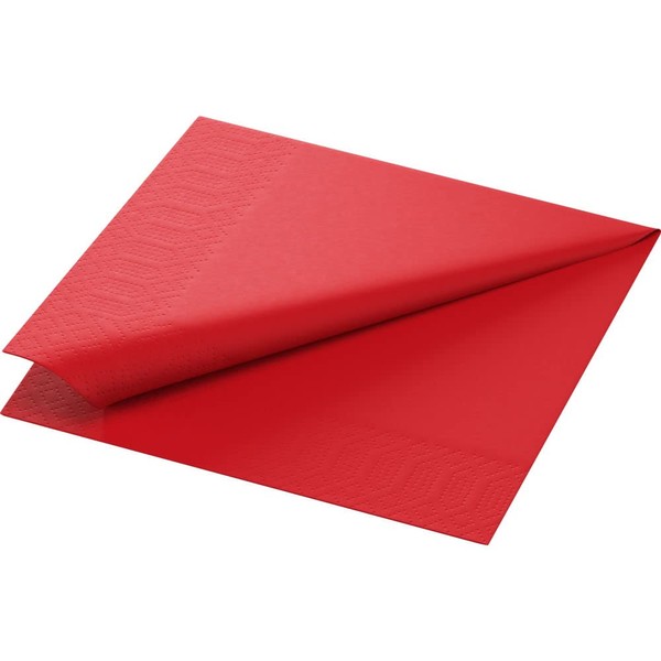 Duni Serviettes 3-Ply Tissue Plain Red 33 x 33 cm