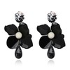 XYAYOU Flower Petal Resin Bead Statement Dangle Floral Tassel Earrings