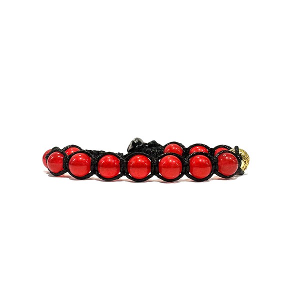Samsara Tibetan Buddhist Bracelet - Shamballa with Red Agate -