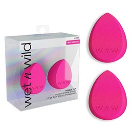 Wet n Wild Juego de esponjas de maquillaje de doble grifo, esponja de belleza perfecta para líquido, crema y polvo, licuadora seca y húmeda, uso vegano, libre de crueldad animal