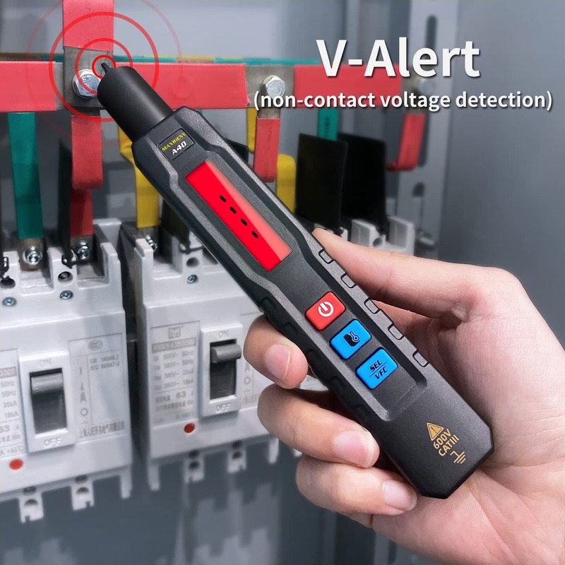 MAXRIENY Voltage Tester 3-Results Display Infrared Thermometer with VFC Multimeter
