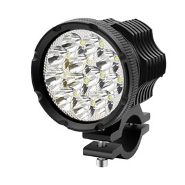 YnGia Motorcycle Spotlight 12LED Headlight, Waterproof Motorcycle Driving Fog Light Auxiliary Lamp White High Low Beam 12V 24V for Motorbike Bike ATV Scooters Car Truck Boat