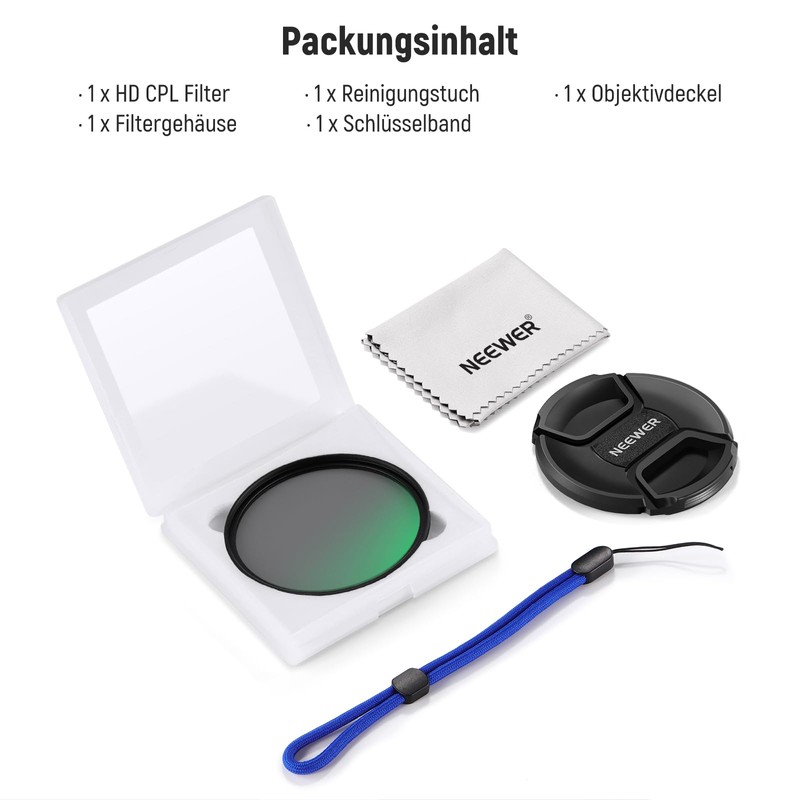 NEEWER 77mm CPL Filter with Lens Cap, Ultra Thin Multi