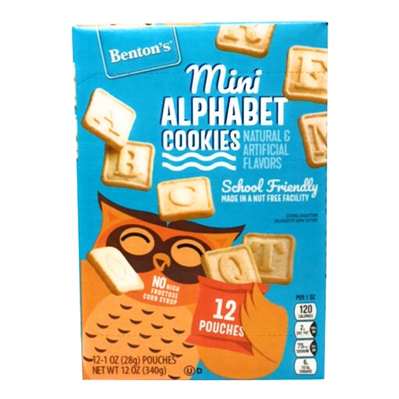 Benton's Mini Alphabet Cookies School Friendly Made in Nut Free