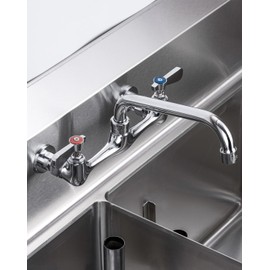 Phivan Commercial Kitchen Faucet 8 Inch Center Wall Mount Commercial Sink Faucet with 14 Inch Swivel Spout 2 Dual Handle Laundry & Utility Room Sink Faucets Restaurant Industrial Chrome Mixer Tap