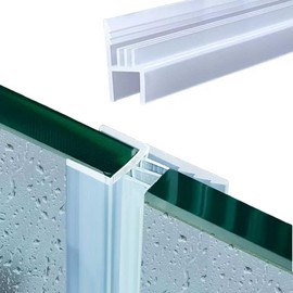 Shower Glass Door Seal, 120 Inch Silicone Soft Shower Door Bottom Seal for 3/8"(10mm) Thick Glass Door, Stopping Water Leaks(Three Bars)
