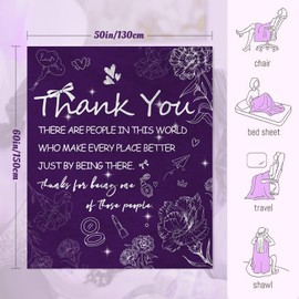 Thank You Gifts for Women - Appreciation Throw Blanket 60"x50" for Mom, Wife, Friends, Colleagues, Teacher & Nurse - Retirement, Farewell, Birthday, Idea - Coworker Leaving Present