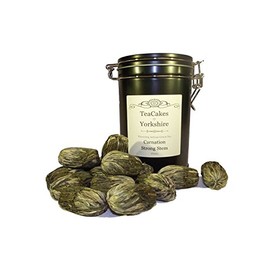 Flowering Tea Artisan Gift Caddy Carnation Strong Stem 15 Tea Balls in Airseal Caddy by TeaCakes of Yorkshire