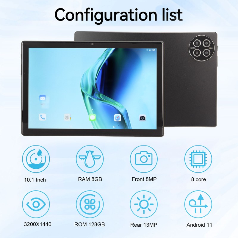 10.1 Inch Tablet for Android 11 Octa Core 8GB RAM