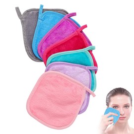 7 Pcs Make Up Remover Cloth - Face Skin Cleaning Cloth Washable Soft Facial Face Washing Pads Facial Wipe Large Reusable Removing Towels for Daily Travel Trip Outdoors