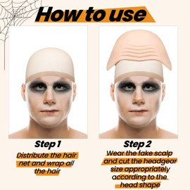 SHANPIN Bald Caps Makeup Latex Bald Head Wig Caps Cosplay Costume for Adults, for Theme Party Decorations Supplies.