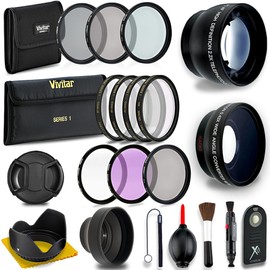 52MM Professional Lens & Filter Bundle – Complete DSLR/SLR Compact Camera Accessory Kit – Lenses (Telephoto, Wide Angle), Filters (Macro, ND, UV, CPL, FLD), Cleaning Tools + More Accessories
