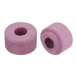 MECCANIXITY 10 Pcs Ceramic Insulator Bead, 6 x 15.5 x 12mm Electronic Wire Bundle Insulation Heat Protection Round Shaped Ceramic Tube for Cable Bundle, Wire Protection, Purple Red