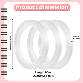 Sorcristy 3 Rolls Clear Floral Tape, 4.09 × 0.23 Inches, Floral Tape for Fresh Flowers, Waterproof Tape, Transparent Bouquet Stem Wrap Floral Arrangements Supplies Craft Corsages