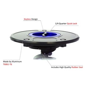 Autobahn88 Motorcycle Fuel Tank Cap, Keyless, Quick Lock/Release, compatible with Suzuki GSXR 1000 2003-2013, (Wave Style) (Body-Handle-Cap = Black-Black-Black)