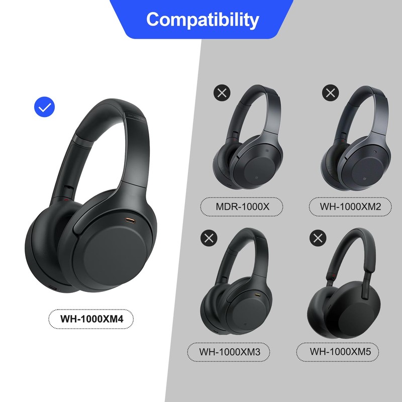 Aurivor Replacement Ear Pads Cushions for Sony XM4 Headphones, WH-1000XM4