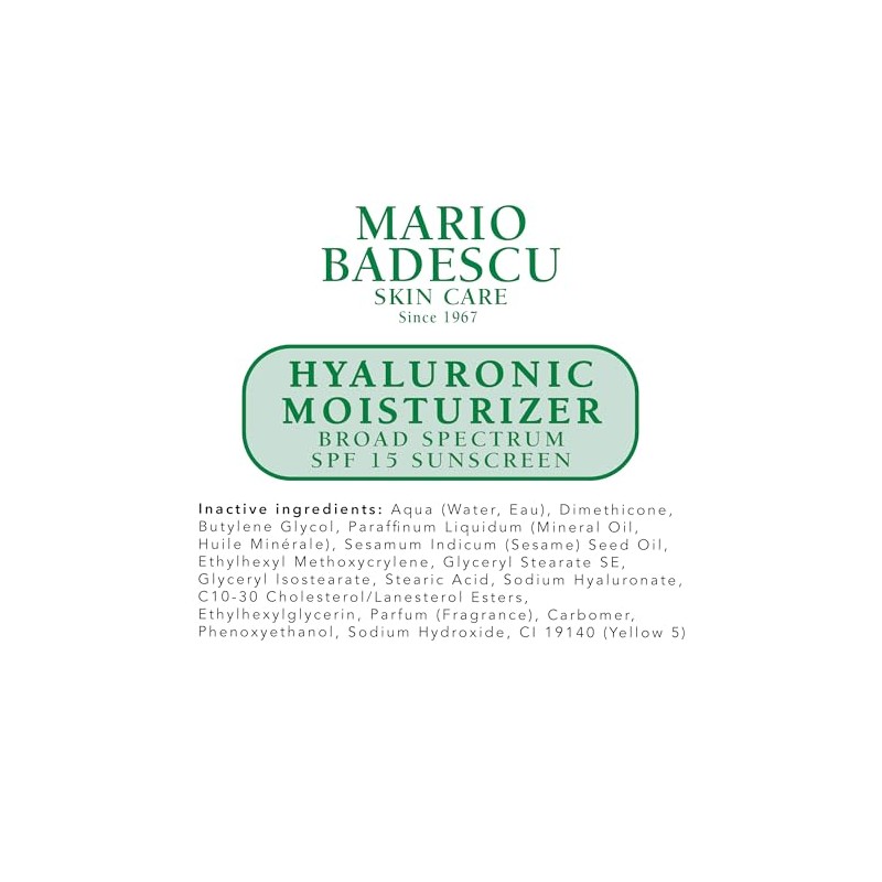 Mario Badescu Hidratante Facial Hialurónico Mujeres Hombres Spf Piel Mixta