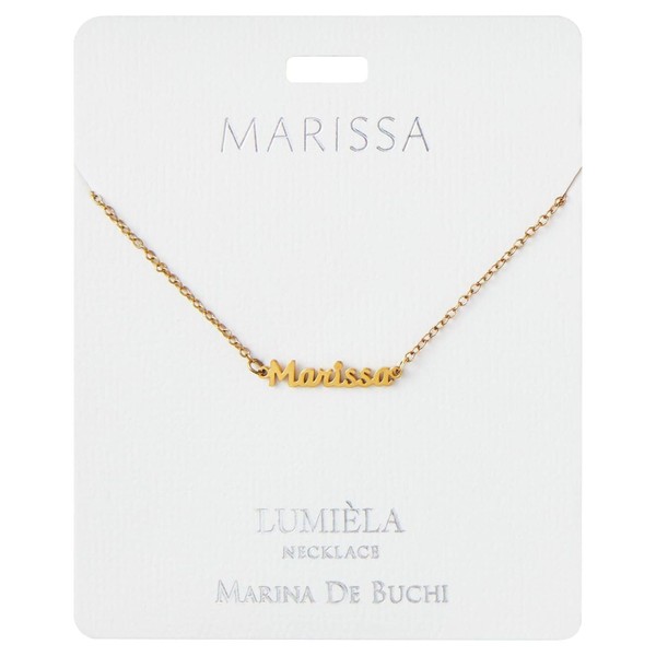 Lumiela Personalized Custom Nameplate Name Madison Necklace in Gold Tone