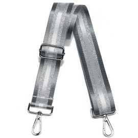 LVYOUME Purse Strap Silver Hardware Wide Bag Straps Replacement Crossbody Adjustable Shoulder Strap for Purses, SilverHardware-Greysilverwhite-318