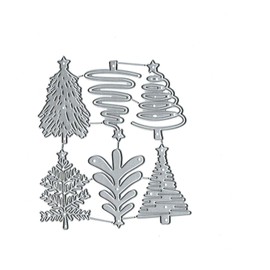 Merry Christmas Trees Stars Metal Cutting Dies for Greeting Cards, Christmas Tree, Flower, Leaf Cutting Dies Stencils, DIY Scrapbooking Decorative Embossing, Paper, Scrapbooking