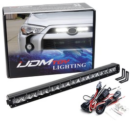 iJDMTOY Behind Upper Grille Mount 20-Inch LED Light Bar Compatible with 2014-22 Toyota 4Runner, Includes (1) 100W High Power LED Lightbar, Behind Emblem Mount Brackets & On/Off Switch Wiring Kit