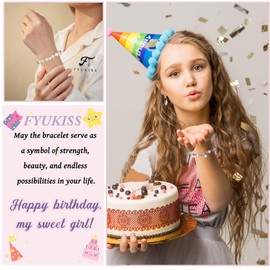 FYUKISS Birthday Gifts for Girls, 12 Year Old Girl Gift Ideas, Sweet 12 Birthday Bracelet Decorations Gifts for Sister Niece Daughter Granddaughter