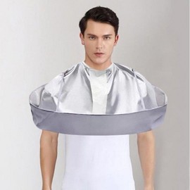 Velcro Hair Cutting Cape for Self-Cut at Home, Professional Hairdressing Cape Silver