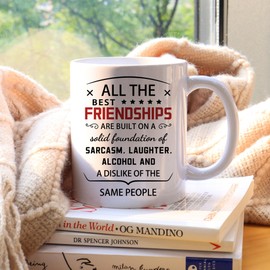 Yufansd Friendship Mugs Friends Gifts for Women Men Funny Cups Gift for Best Friend Ideas Friendship Gift for Her Him Birthday Christmas Long Distance Gift Coffee Cups 11oz (All The Best Friendships)