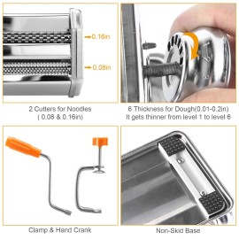 Silver Fettuccine Noodle & Pasta Maker Roller Machine Toolcolor: Silver Color