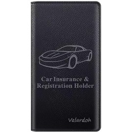 Valardoh Valardoh Premium Car Registration and Insurance Card Holder, Car Document Holder for Cards, Driver License & other Essential Documents (Black)