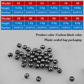 FREE FISHER Split Shot Fishing Weights,Removable Fishing Weights Split Shots Sinkers-Black,Split Shot Fishing Sinkers 0.23g/0.008oz 500pcs