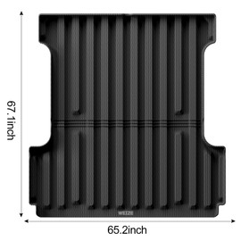 WEIZE Truck Bed Mat for Ford F-150 2015-2025/F-150 Lightning 2022-2023 (5.5ft 67.1in), All Weather Protection TPE Truck Bed Liner Durable Easy Clean Black
