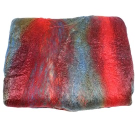 Premium A-Grade Mulberry Silk – Hand-Dyed Blue & Red Fibers (500g) | Ideal for Felting, Spinning, Knitting & Sewing