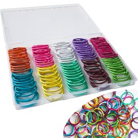 100pcs Metallic Loose Leaf Binder Rings, 10 Colors Colorful Book Rings Index Cards Notebook Rings for School Office (100, 1 inch)