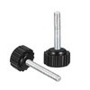 sourcing map M4 x 25mm Metric Male Thread Knurled Clamping