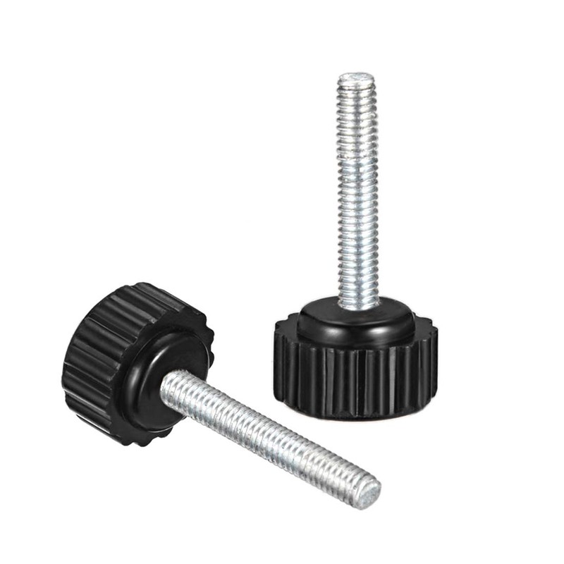 sourcing map M4 x 25mm Metric Male Thread Knurled Clamping