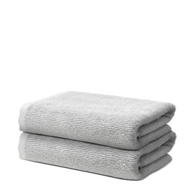 OHM - Towel Set - 2 Hand Towels 50 x 100 cm - For Household, Hair Care, Nail Care - 100% Prima Cotton - Very Soft and Absorbent - Oeko-Tex Certified - 500 g/m² - Light Grey