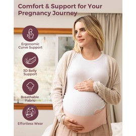 Momcozy Maternity Belly Bands, Essential One-Piece Support Band with Comfortable Back Support & Breathable Fabric – Adjustable for All Stages of Pregnancy