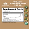 Organic Ashwagandha 2,100 mg - 100 Veggie Capsules Pure Organic